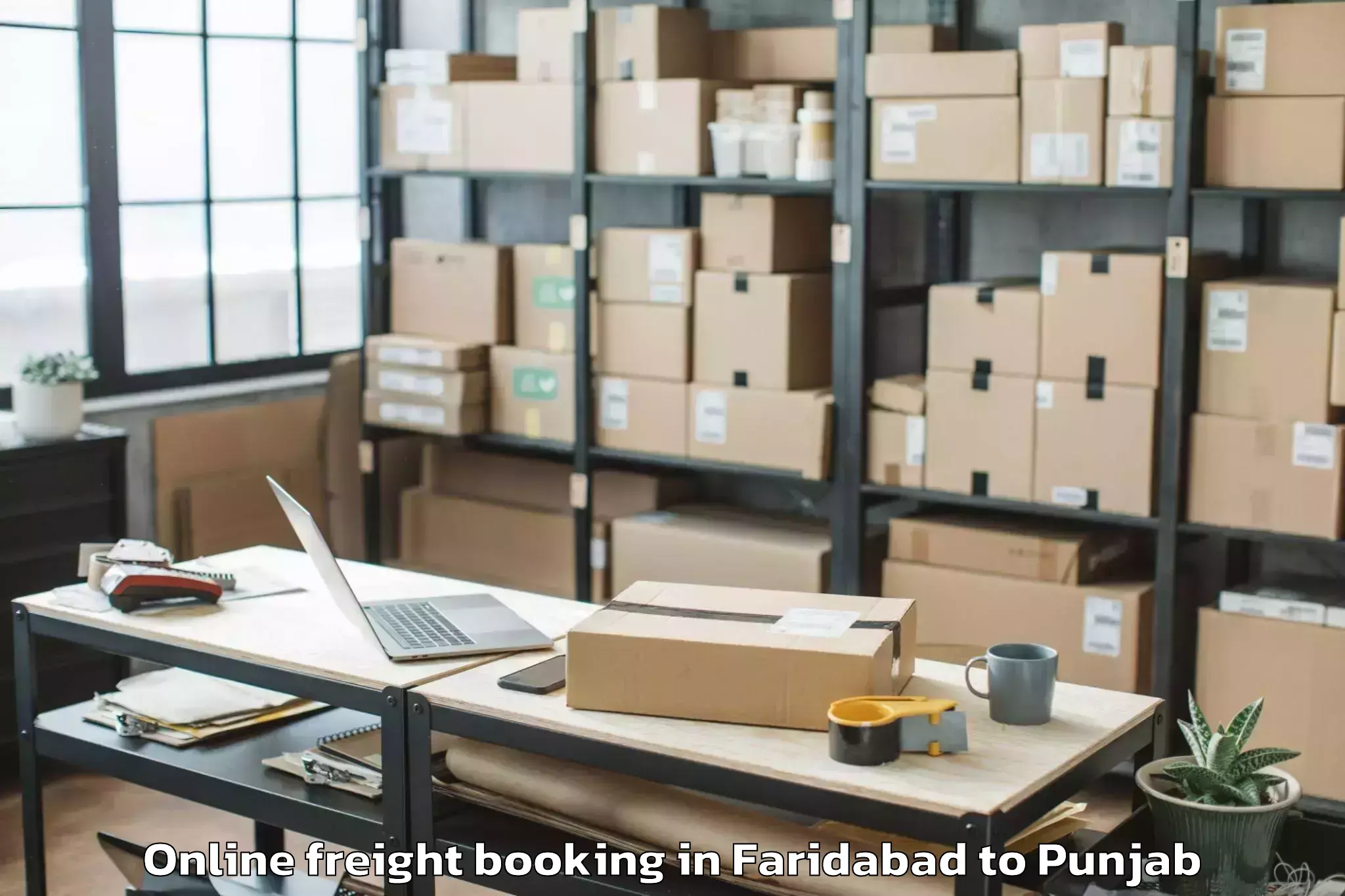 Quality Faridabad to Badhni Kalan Online Freight Booking